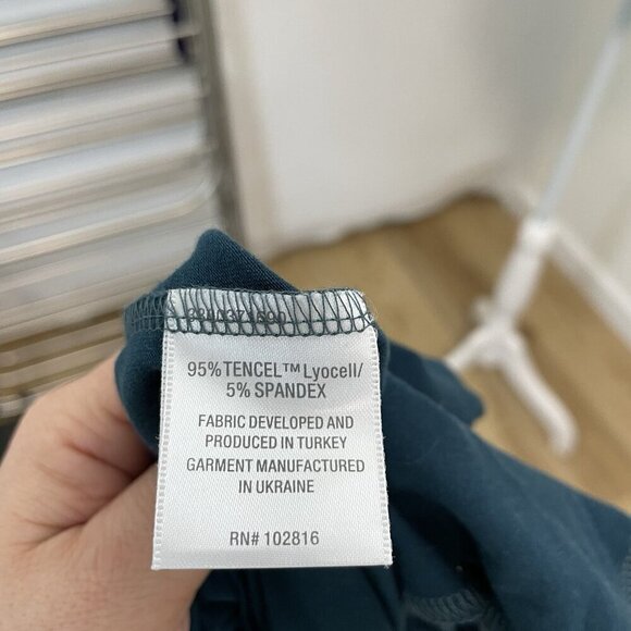 NWT Garnet Hill Kimono Sleeve Jumpsuit Stretch Wide Leg Cropped Teal size XS - Picture 13 of 13